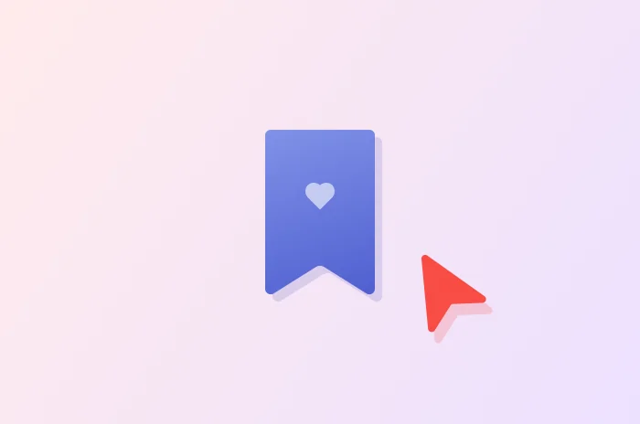 A bookmark with a heart icon