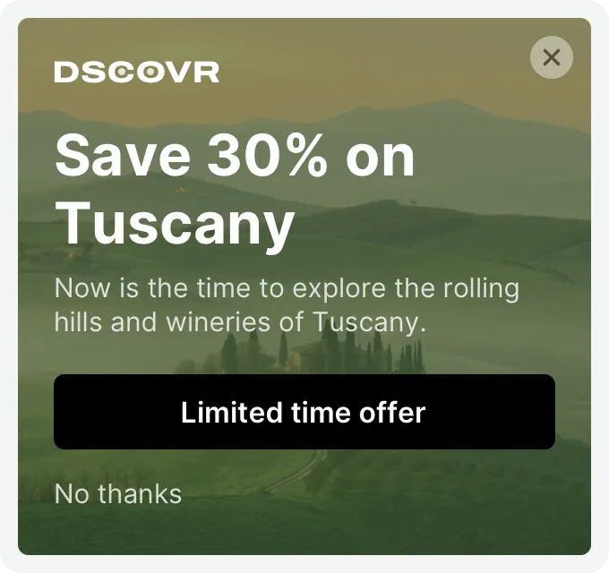 Dscovr - slidein offer background image olive template preview