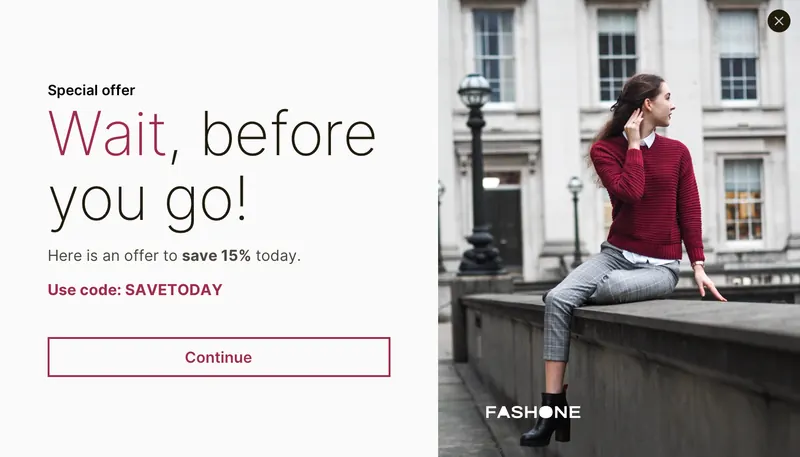 Fashone - exit horizontal pink template preview