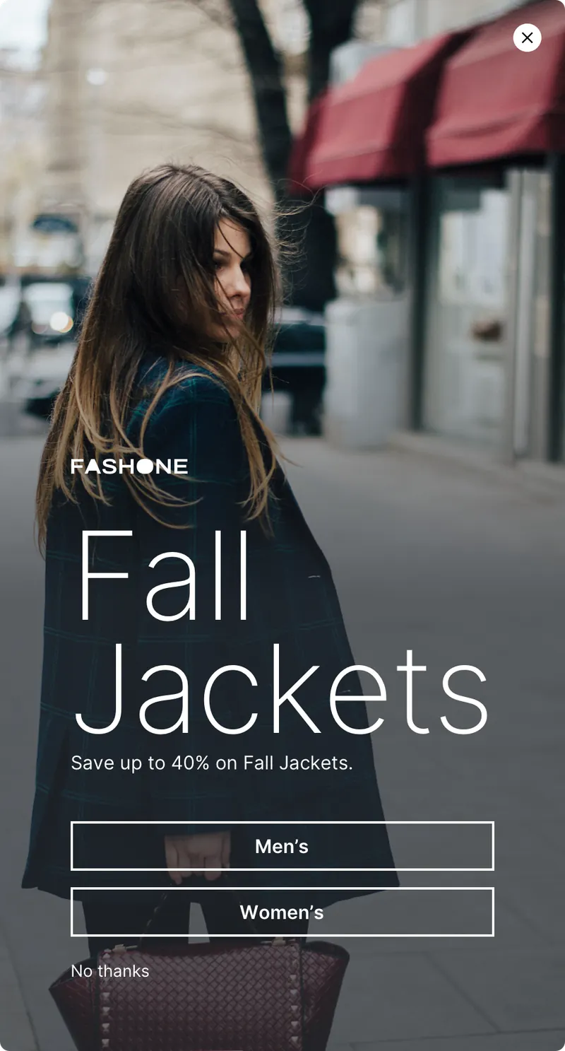 Fashone - panel vertical offer background image fall jackets template preview