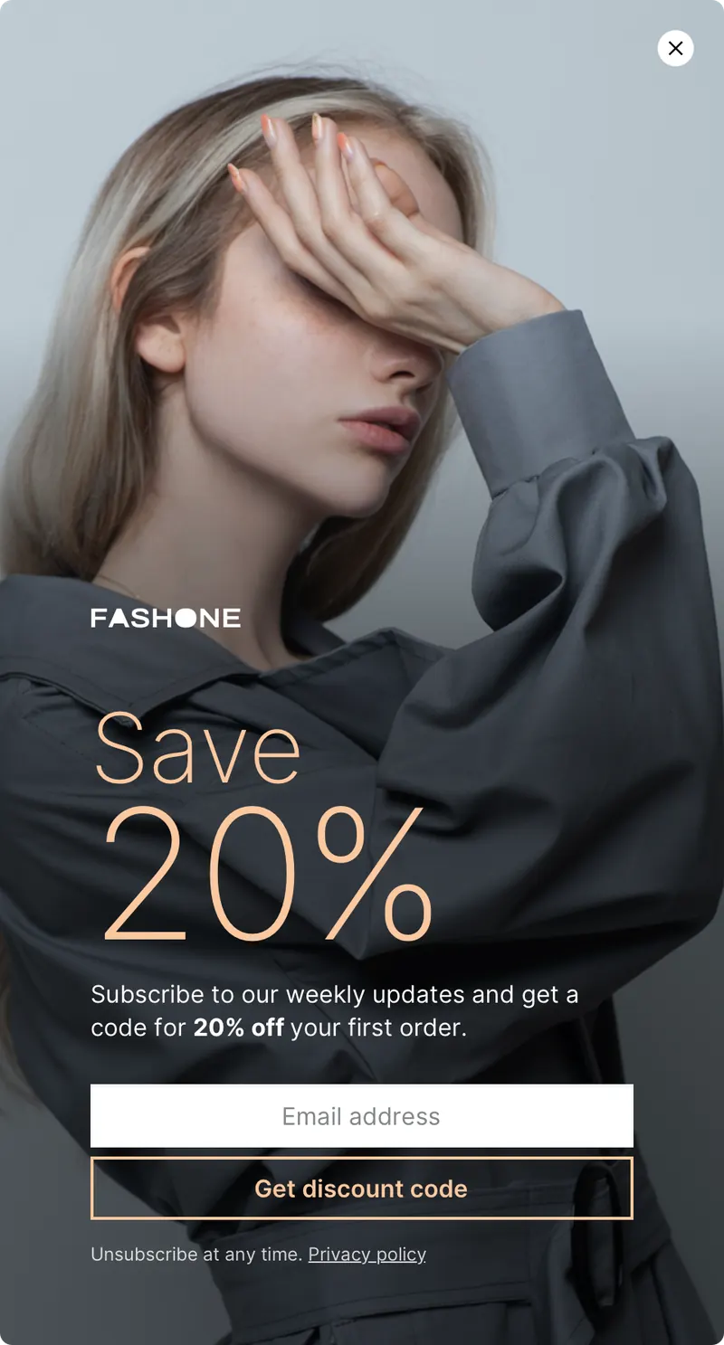 Fashone - panel vertical subscribe background image template preview