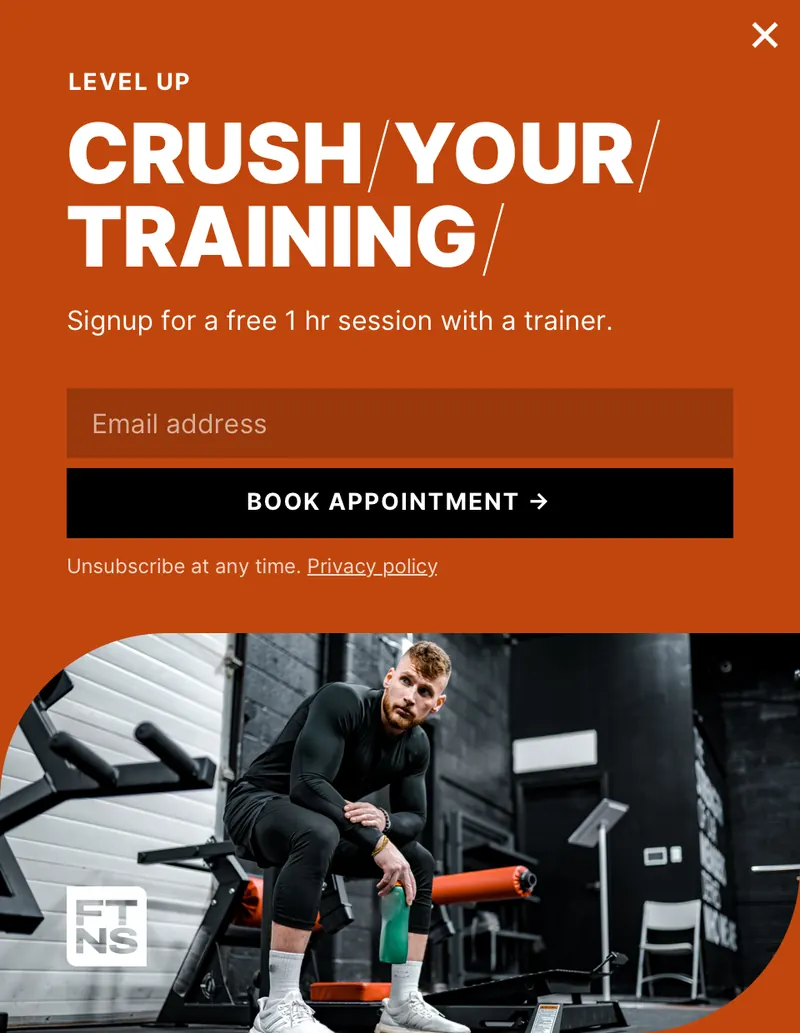 Ftns - modal vertical subscribe image bottom orange template preview