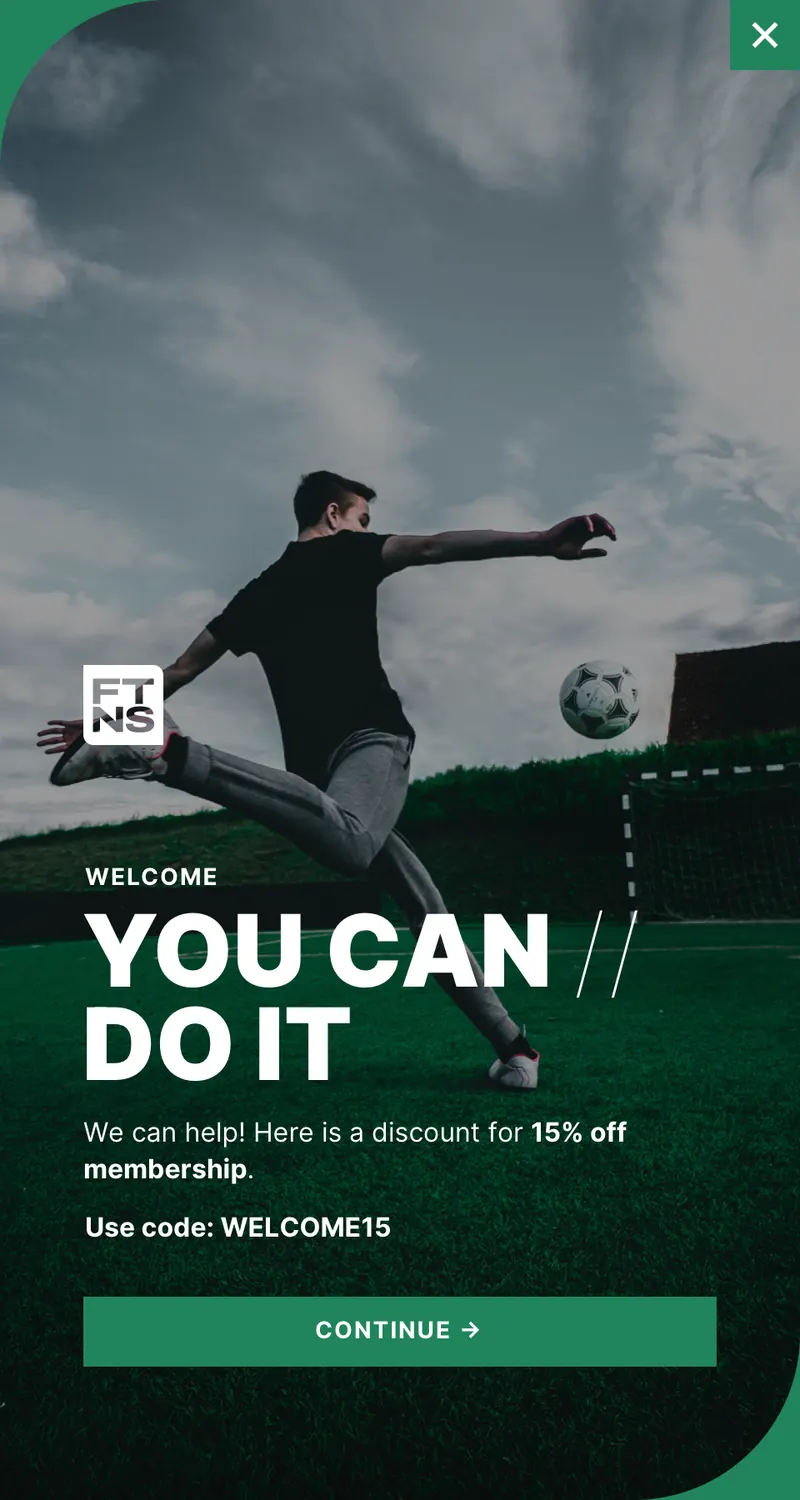 Ftns - panel vertical welcome offer background image green template preview