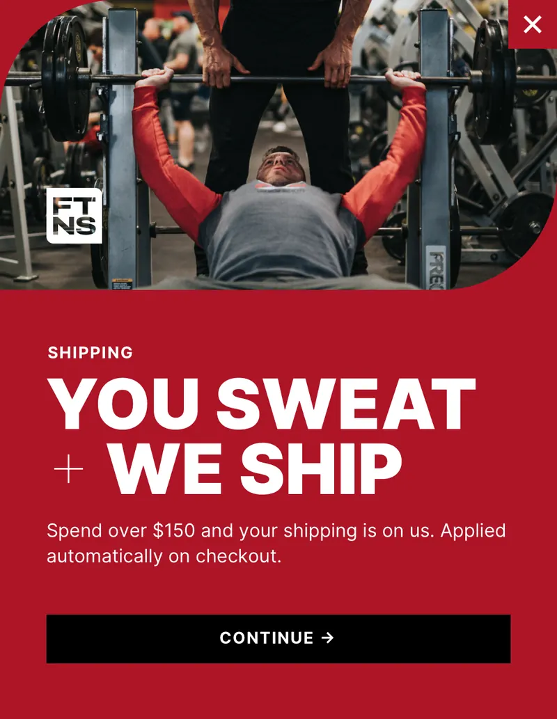 Ftns - modal vertical shipping offer image top red template preview