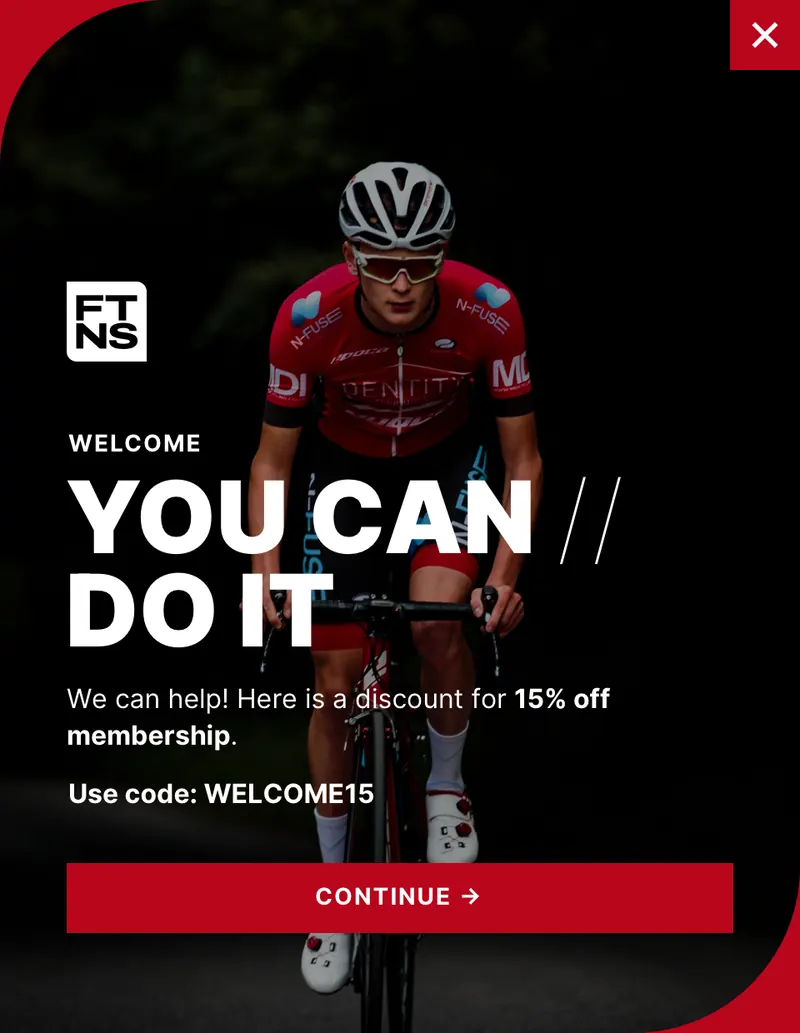 Ftns - modal vertical welcome offer background image red template preview