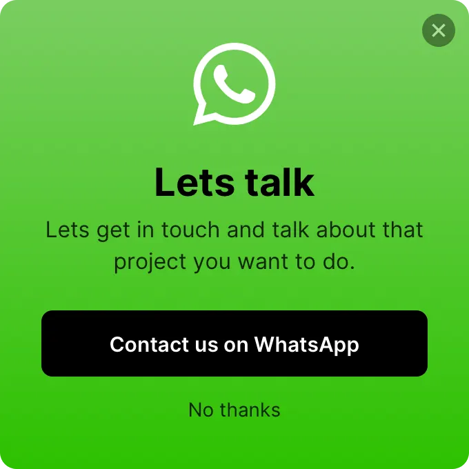 Wireframe - popup slide-in social what's app lets talk template preview
