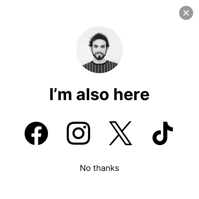 Wireframe - slidein social icons template preview